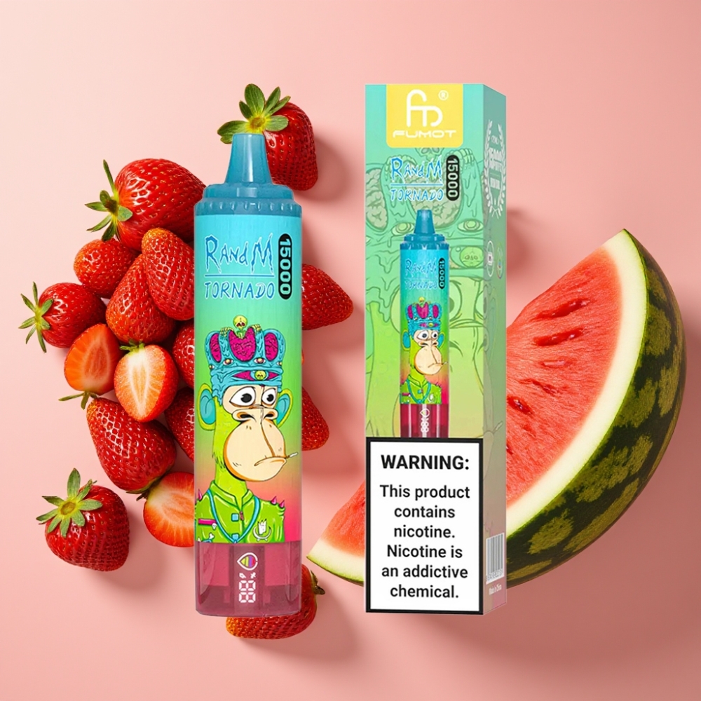 Fumot RandM Tornado 15000 Puffs 25ml 850mAh 0,9Ω Mesh Fraise Pastèque