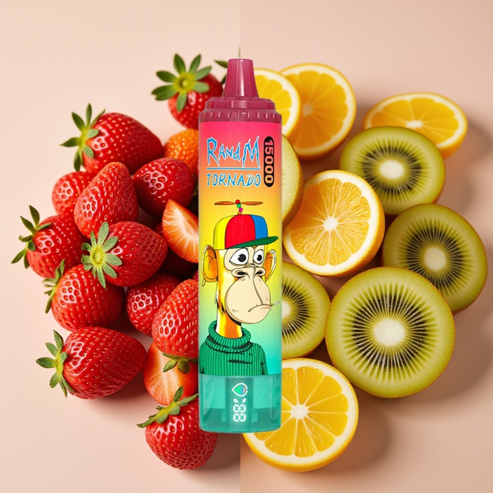 Fumot RandM Tornado 15000 Puffs 25ml 850mAh 0.9 Ohm Mesh Fraise Kiwi