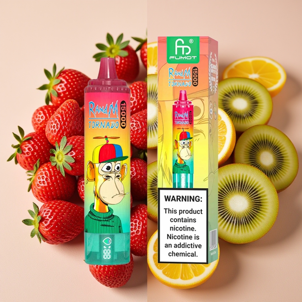 Fumot RandM Tornado 15000 Puffs 25ml 850mAh 0.9 Ohm Mesh Fraise Kiwi