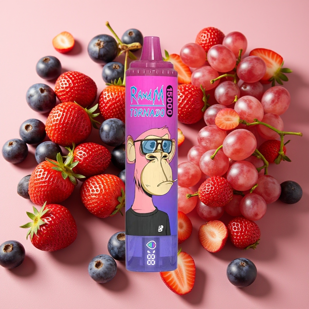 Fumot RandM Tornado 15000 Puffs 25ml 850mAh 0.9 Ohm Mesh Fraise Raisin