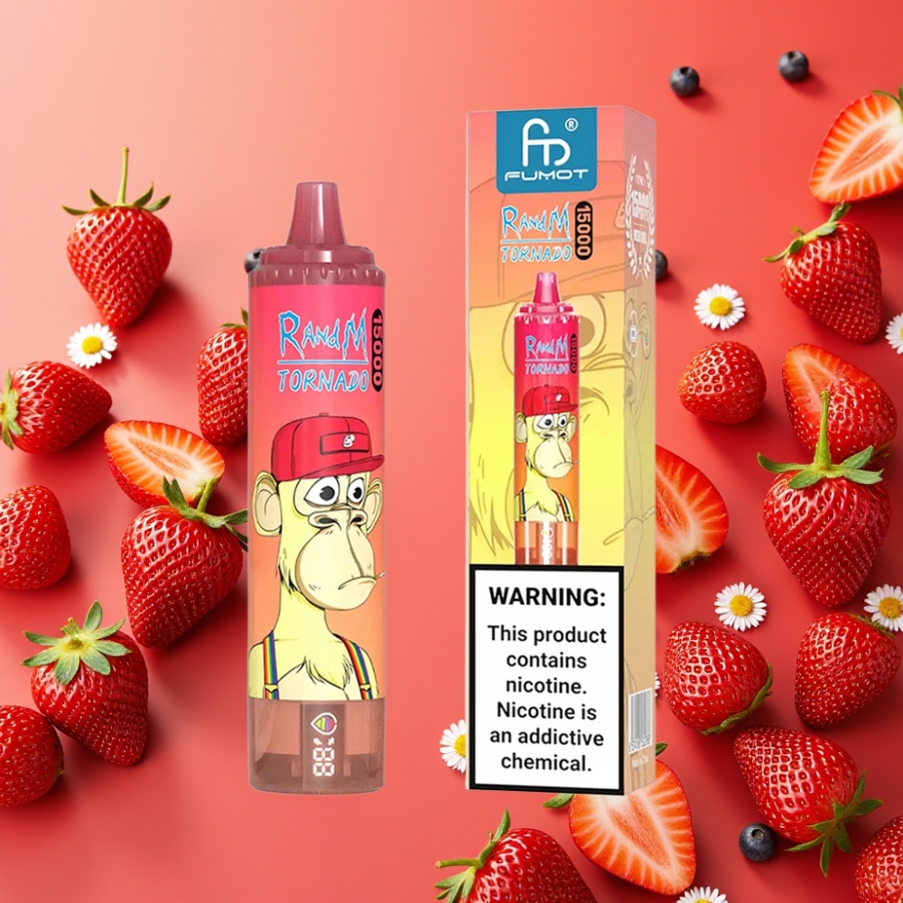 Fumot RandM Tornado 15000 Puffs 25ml 850mAh Boisson Énergisante Fraise