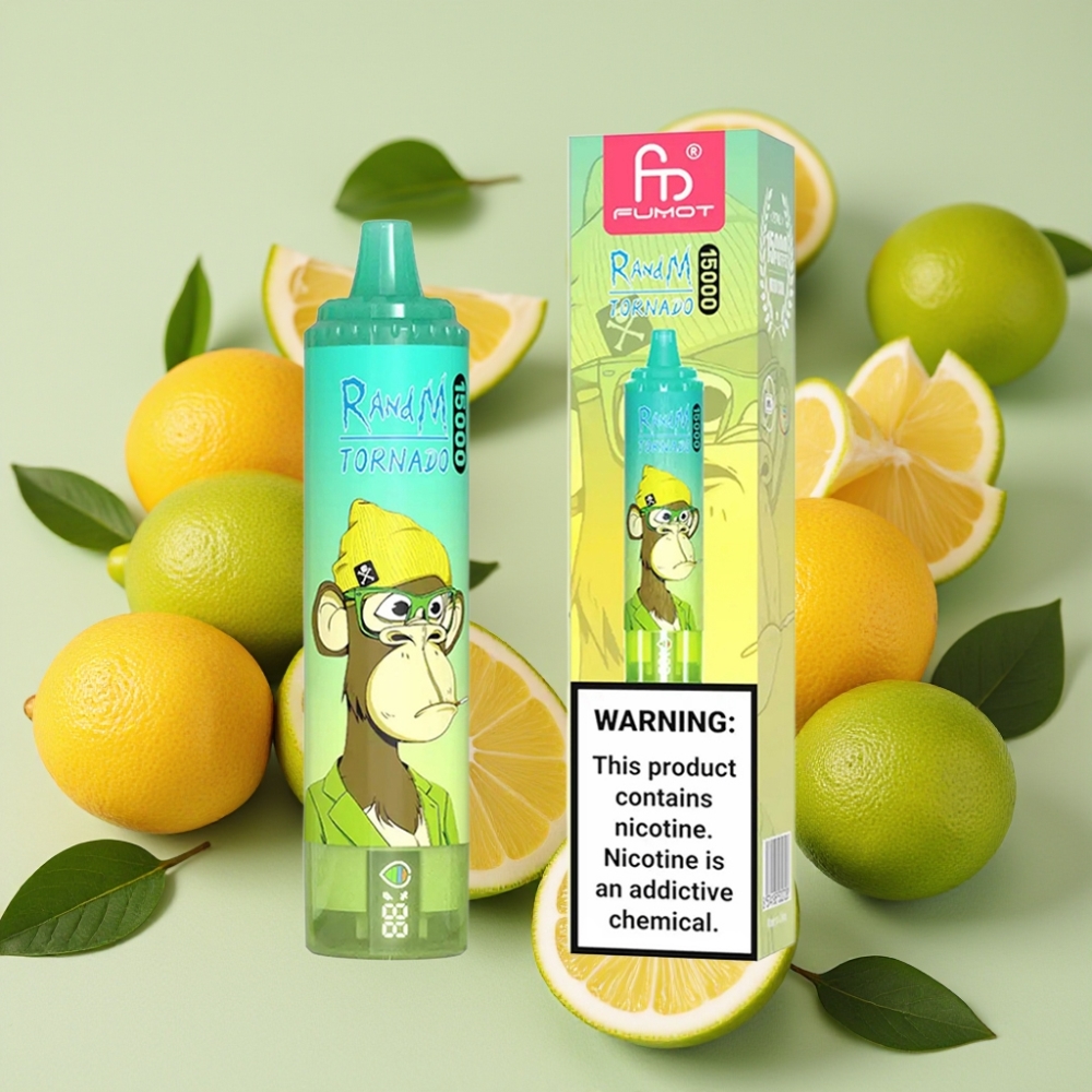 Fumot RandM Tornado 15000 Puffs 25ml 850mAh Mesh 0.9 Ohm Citron Vert