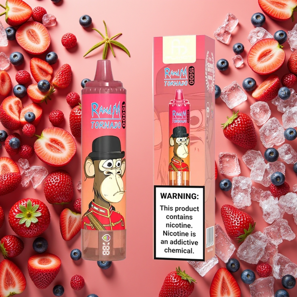Fumot RandM Tornado 15000 Puffs 25ml 850mAh Mesh Énergie Rouge Glace