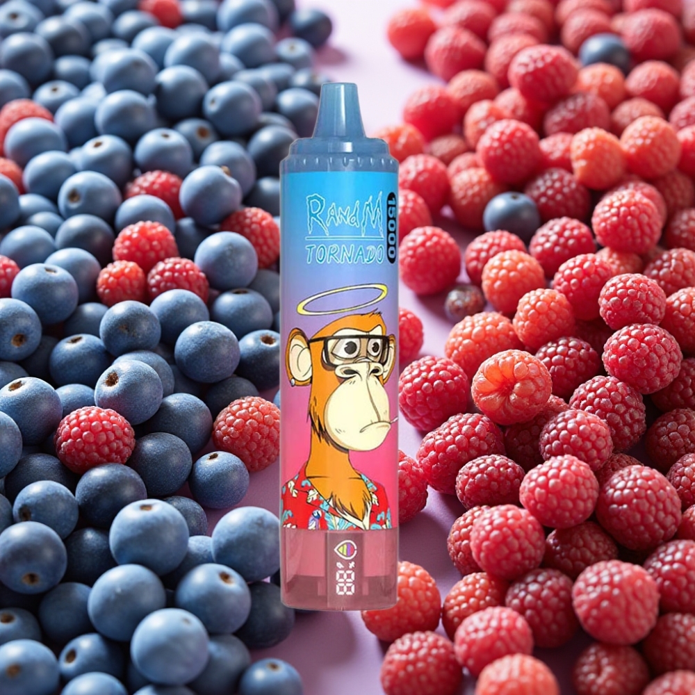 Fumot RandM Tornado 15000 Puffs 25ml 850mah 0.9ohm Type-C Bleu Cerise Framboise