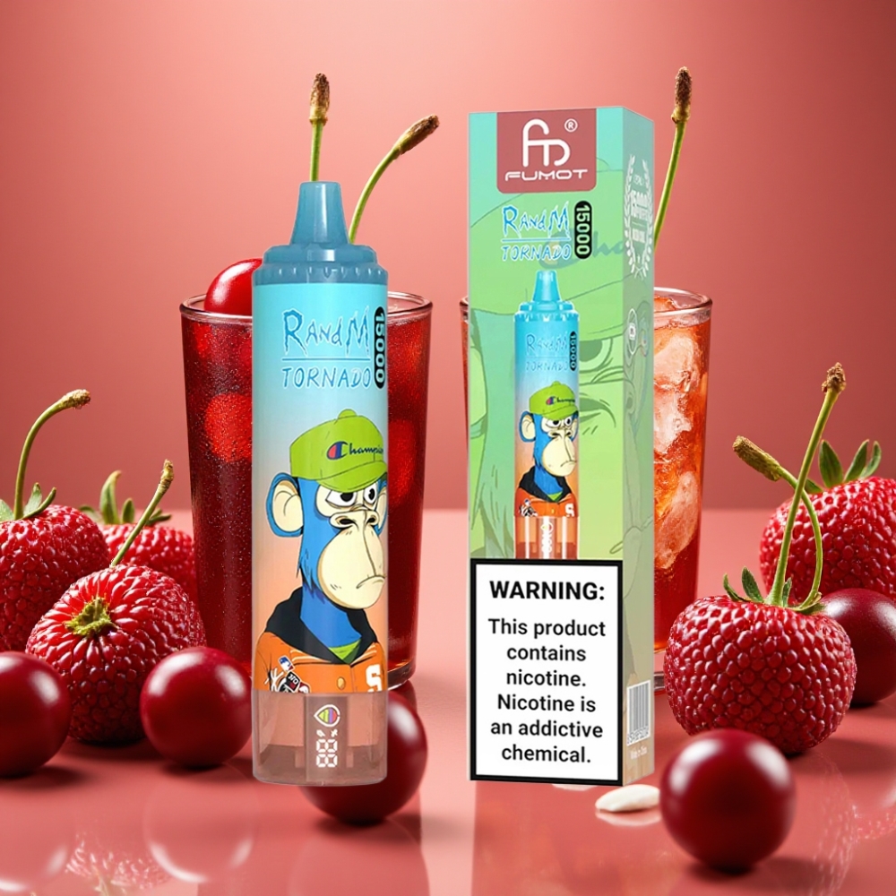 Fumot RandM Tornado 15000 Puffs 25ml 850mah Cerise Cola France vape fournisseur