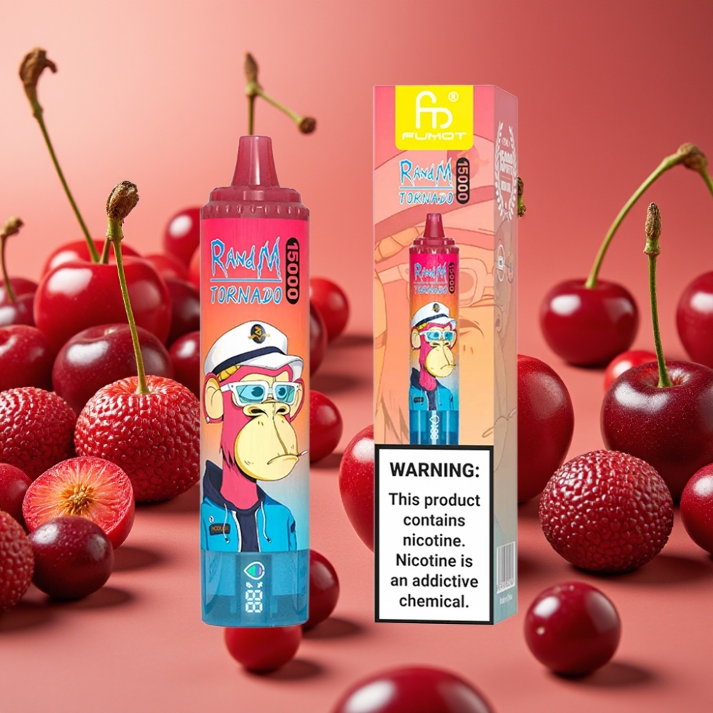 Fumot RandM Tornado 15000 Puffs Cerise 25ml 850mAh Mesh Coil Type-C LCD