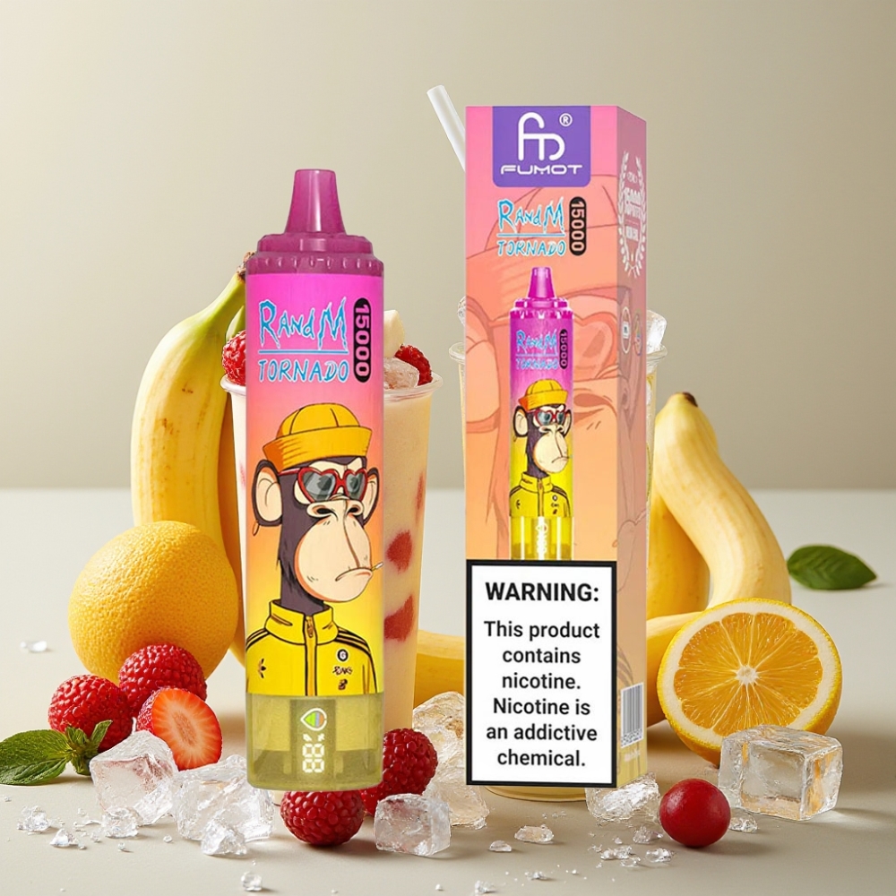 Fumot RandM Tornado 15000 Puffs Glace Banane 25ml 850mAh 0.9 Ohm