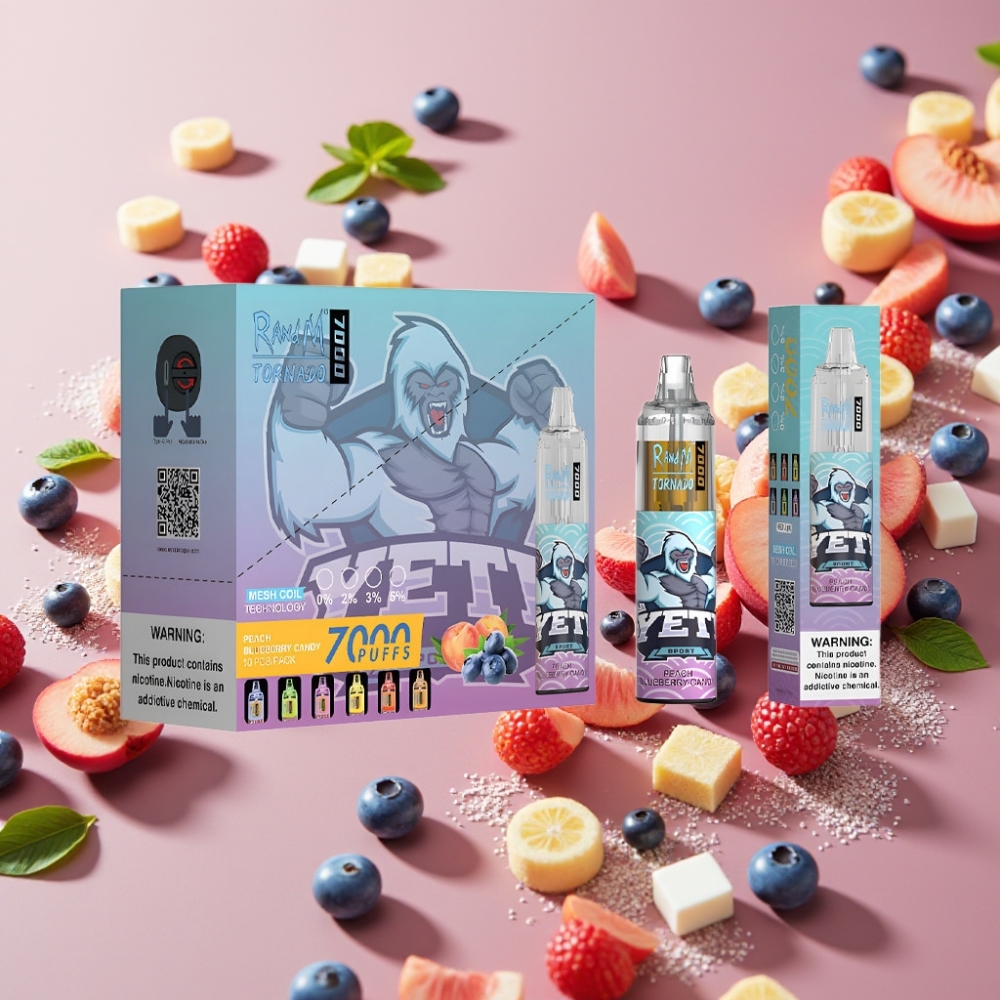 Fumot Tornado 7000 14ML 850MAH Mesh Type-C RGB Peach Blueberry Candy