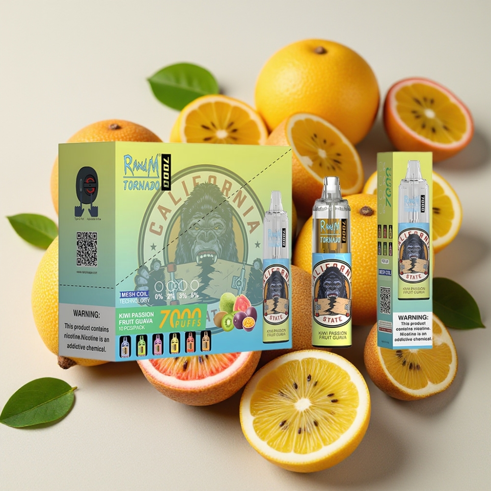 Fumot Tornado 7000 Puffs 14ML 850MAH Kiwi Fruit de la Passion Goyave Mesh Type-C