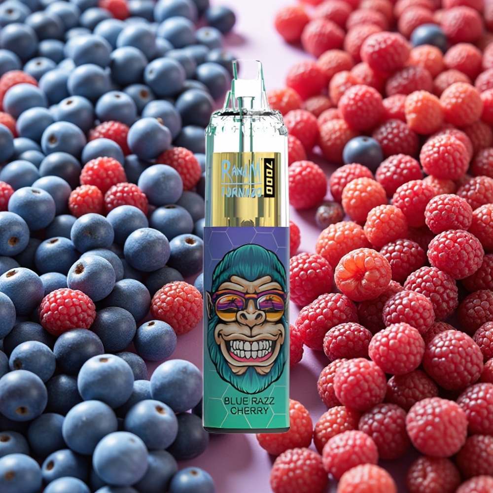 Fumot Tornado 7000 Puffs 14ML 850MAH Mesh Coil Bleu Razz Cerise Type-C Air-Adjustable