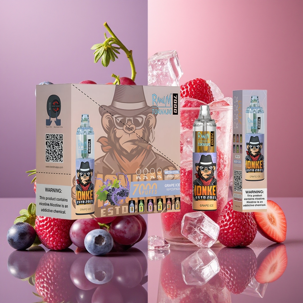Fumot Tornado 7000 Puffs 14ML 850MAH Mesh Glace au Raisin