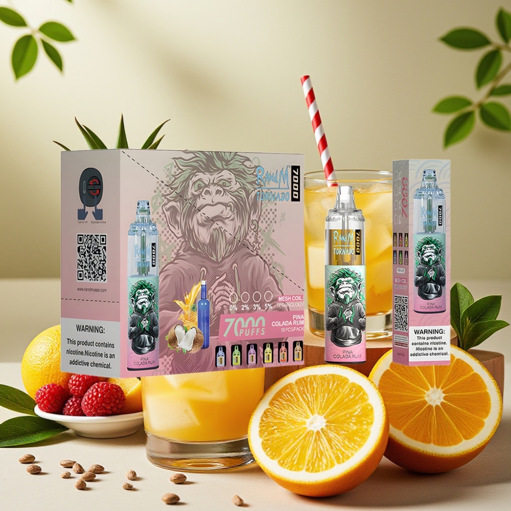 Fumot Tornado 7000 Puffs 14ML 850MAH Pina Colada Rhum Mesh Coil Type-C RGB Air-Adjustable