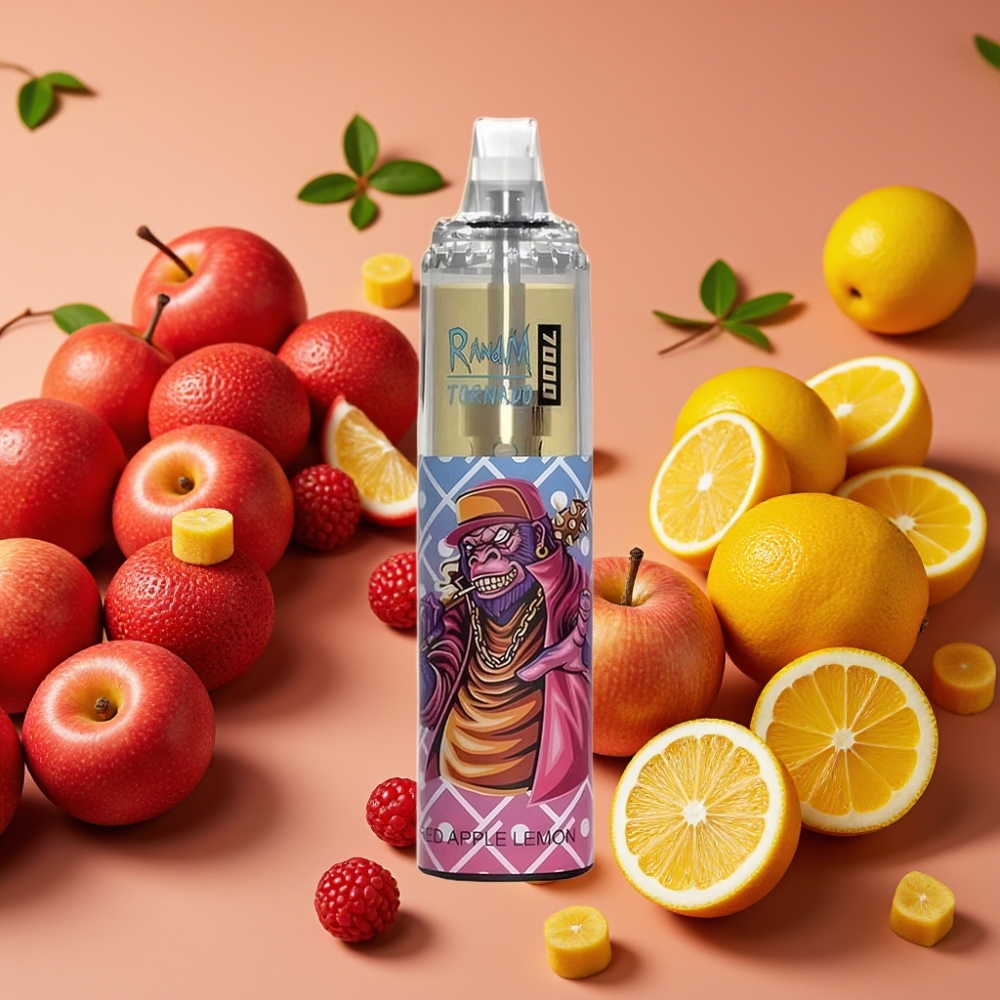 Fumot Tornado 7000 Puffs 14ML 850MAH Type-C Mesh Coil Rouge Pomme Citron