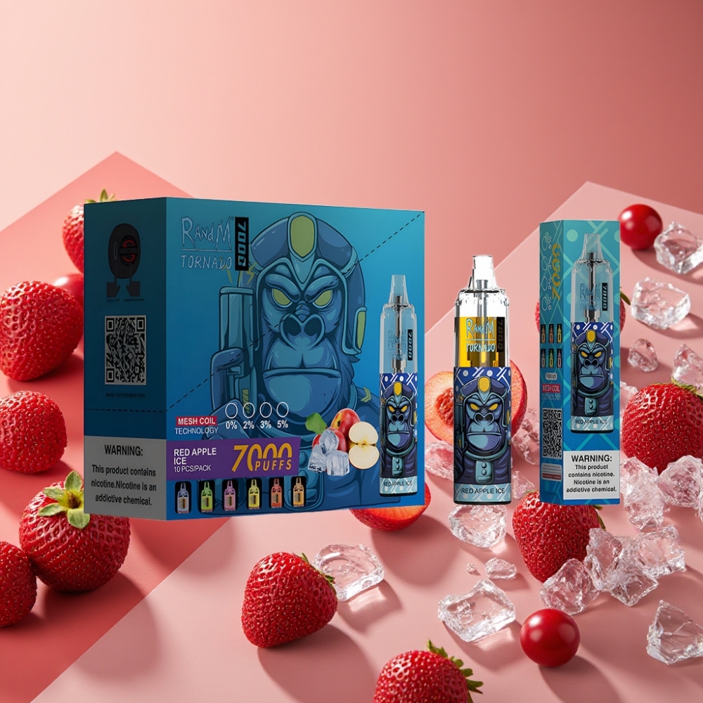 Fumot Tornado 7000 Puffs 14ML 850MAH Type-C Red Apple Ice