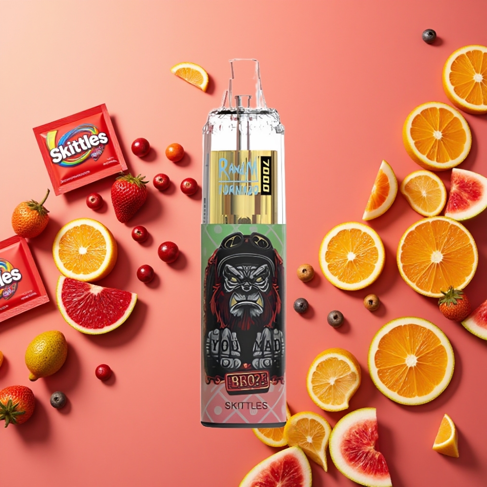 Fumot Tornado 7000 Puffs 14ML Air-Adjustable Skittles France vape fournisseur