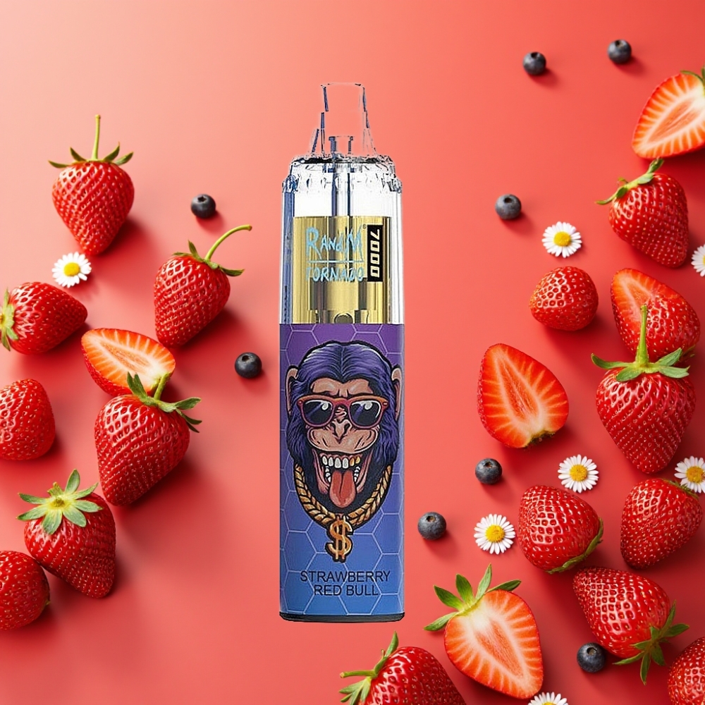 Fumot Tornado 7000 Puffs 14ML Air-Adjustable Strawberry Red Bull
