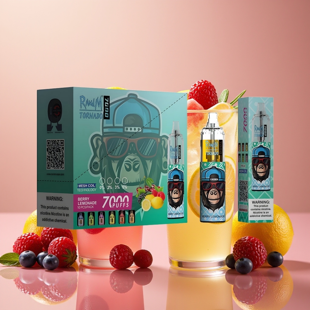 Fumot Tornado 7000 Puffs 14ML Mesh Type-C Berry Citronné Air-Adjustable