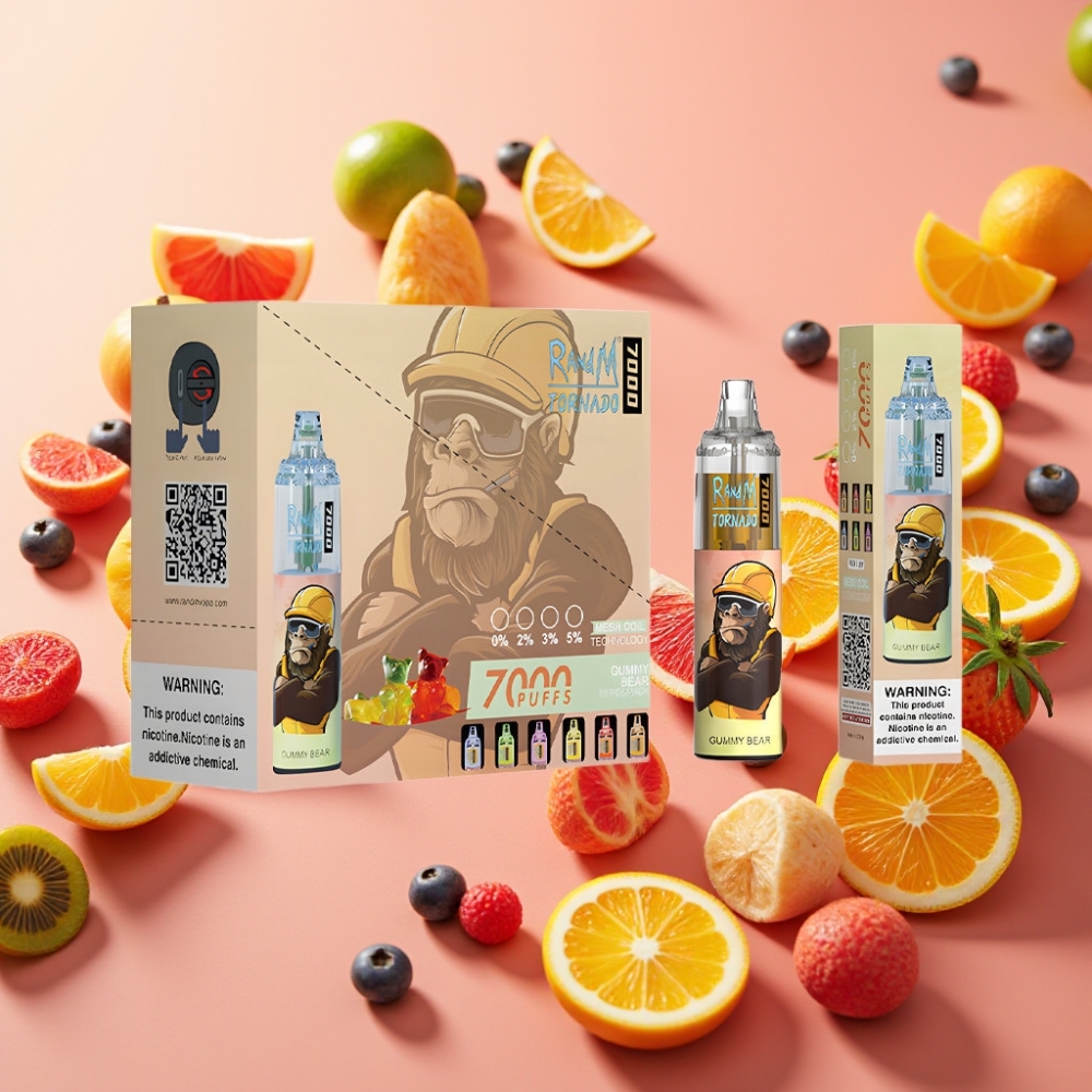 Fumot Tornado 7000 Puffs 14ML Ourson Gommé Mesh Air-Adjustable