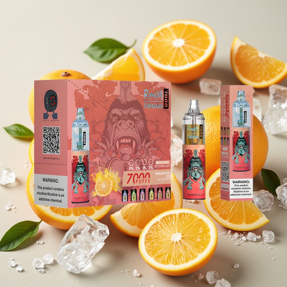 Fumot Tornado 7000 Puffs 14 ML Air-Adjustable Glace à la mandarine