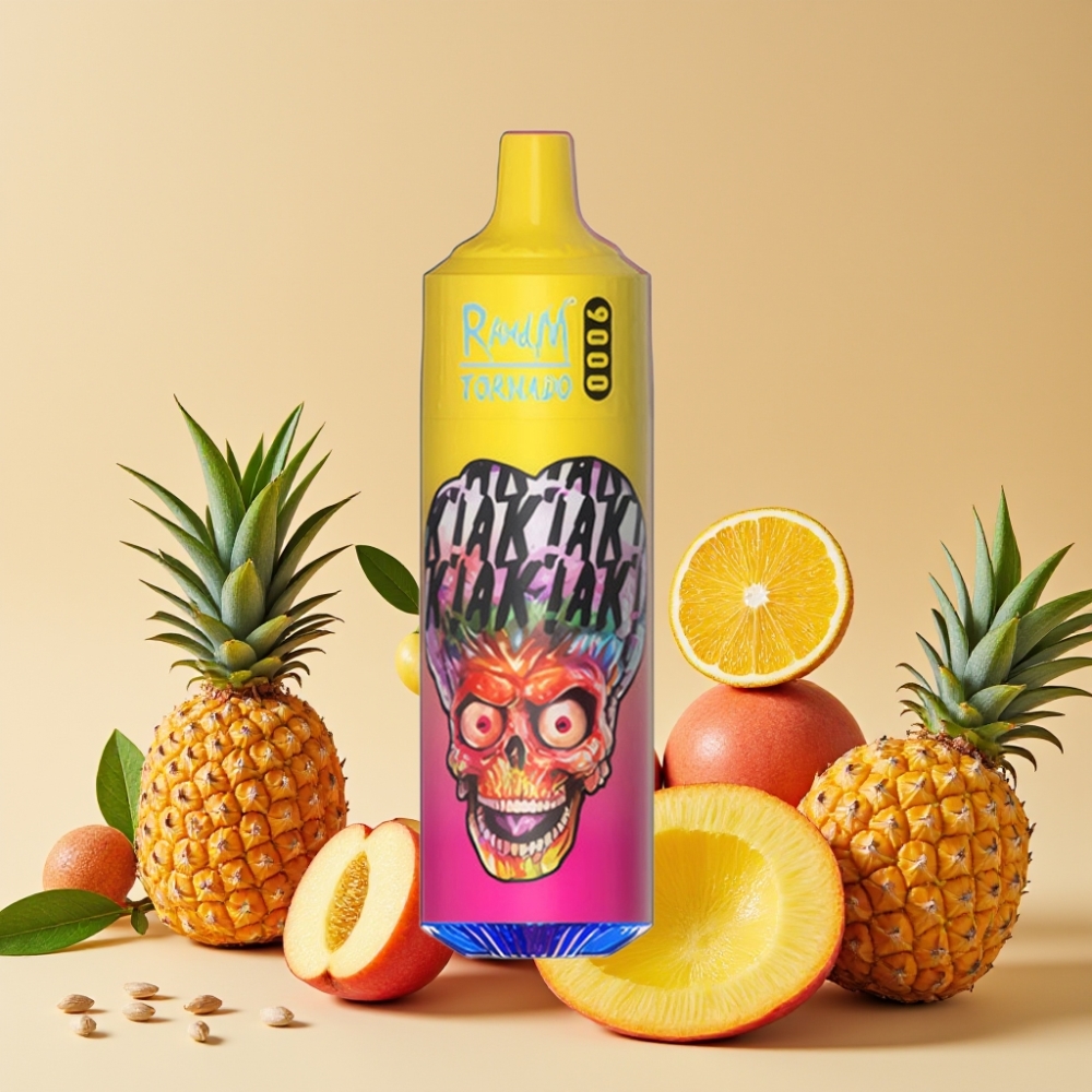 RandM Tornado 9000 Puffs 18 mL 850 mAh Peche Mangue Ananas