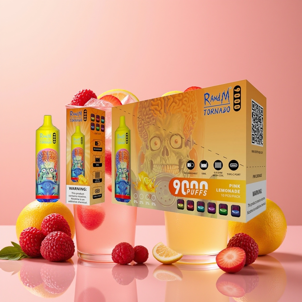 RandM Tornado 9000 Puffs 18 mL 850 mAh Pink Lemonade France vape fournisseur