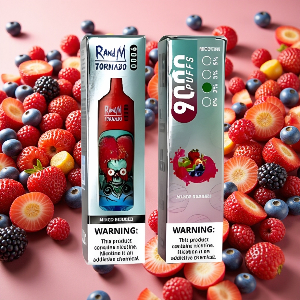 RandM Tornado 9000 Puffs 850 mAh 18 mL Baies Mixtes Mesh Coil RGB