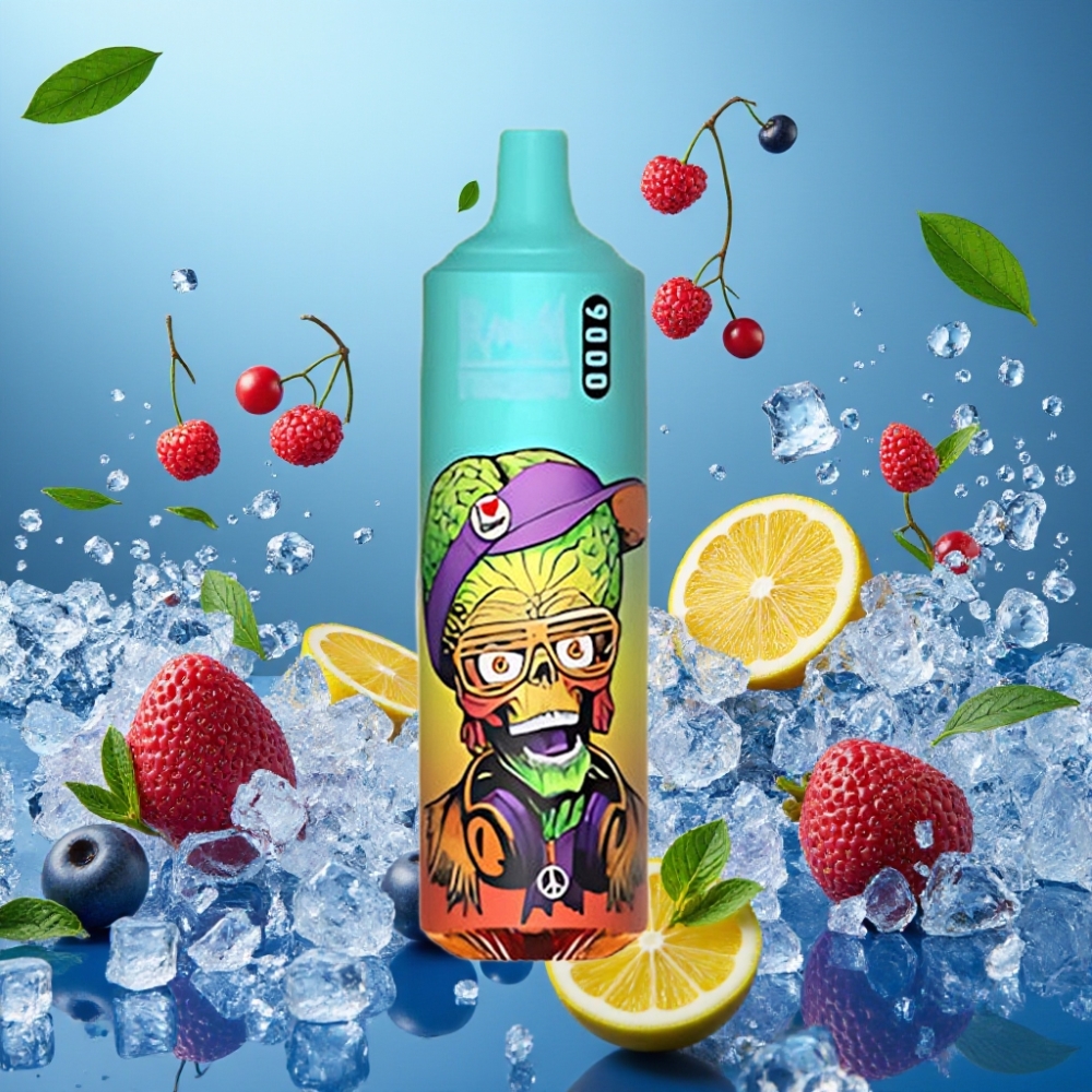 RandM Tornado 9000 Puffs Bluelicious Glace - 850 mAh, 18 mL, Mesh Coil, RGB
