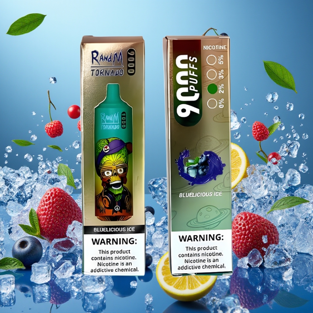 RandM Tornado 9000 Puffs Bluelicious Glace - 850 mAh, 18 mL, Mesh Coil, RGB