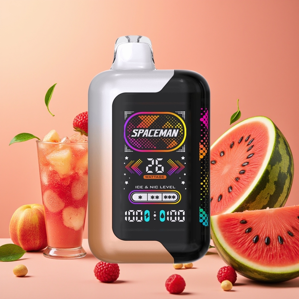 SMOK Spaceman SP40000 Zéro Nicotine Disposable 40000 bouffées 20ml 1000mAh Pêche Pastèque Juteuse
